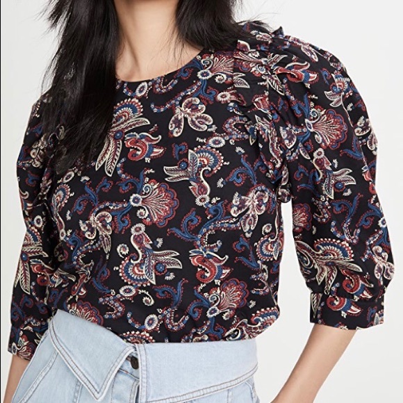 ba&sh Tops - Ba&sh Black Paisley Rym Top XS